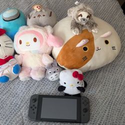 Large Plush Toy Lot! Squishmallows, Hello Kitty, My Melody, Among Us, Totoro, Sloth