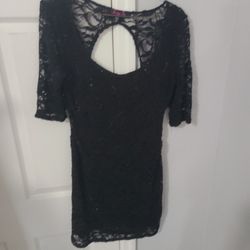 Black Laced Sequince Bodycon Dress 