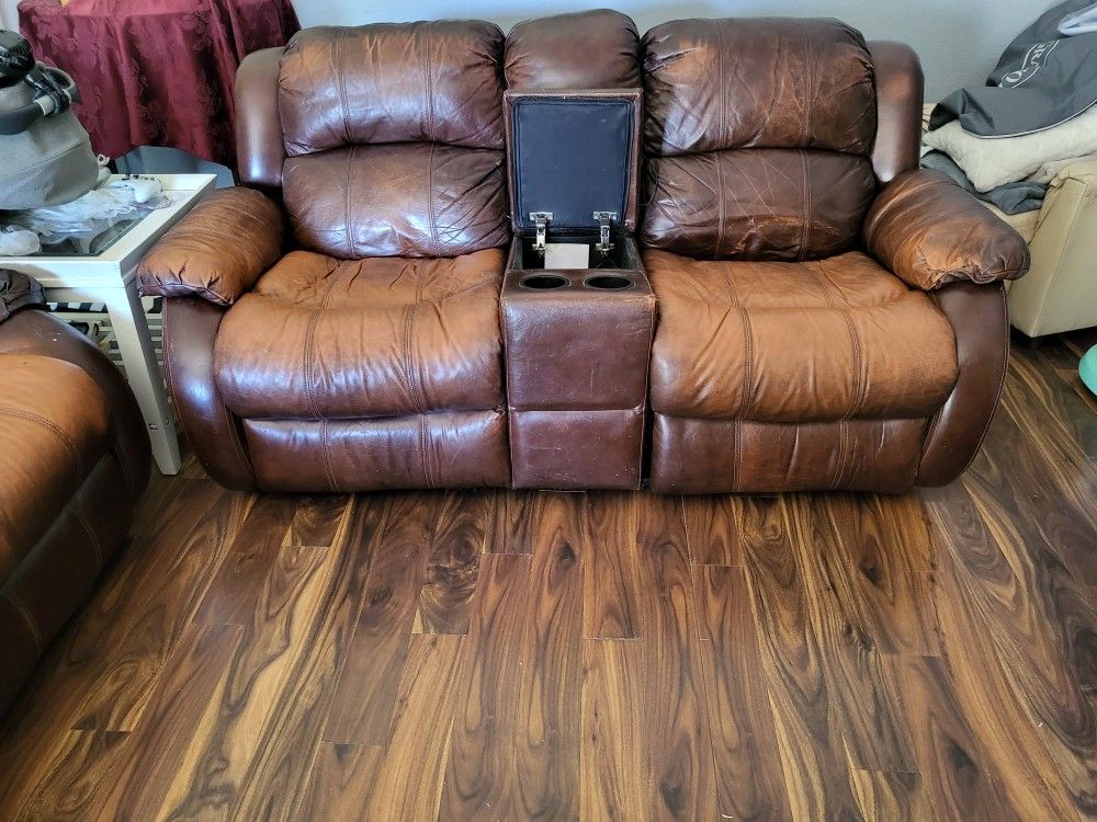FREE!! Leather Couch And Love Seat