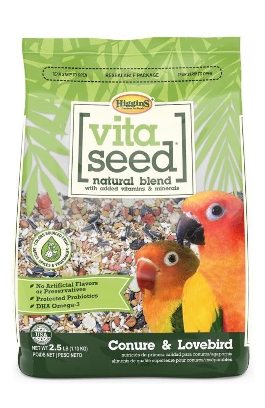 Higgins Vita Seed Conure & Lovebird Natural Blend Bird Food 2.5lbs