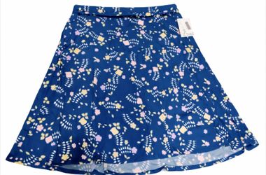 LuLaRoe Azure Skirt 2XL Blue Floral A-Line – Wear as Skirt or Strapless Top