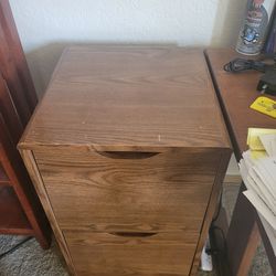 Solid Oak Two Drawer Filing Cabinet