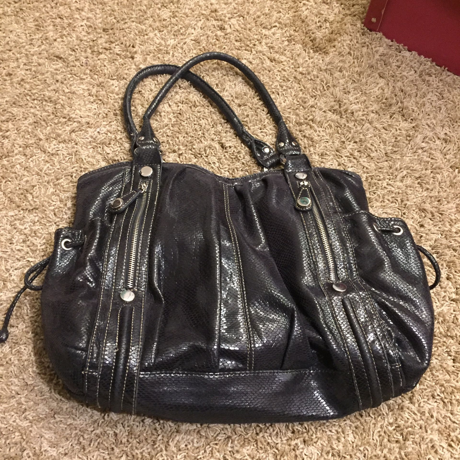 Style & co handbag shoulder purse black leather