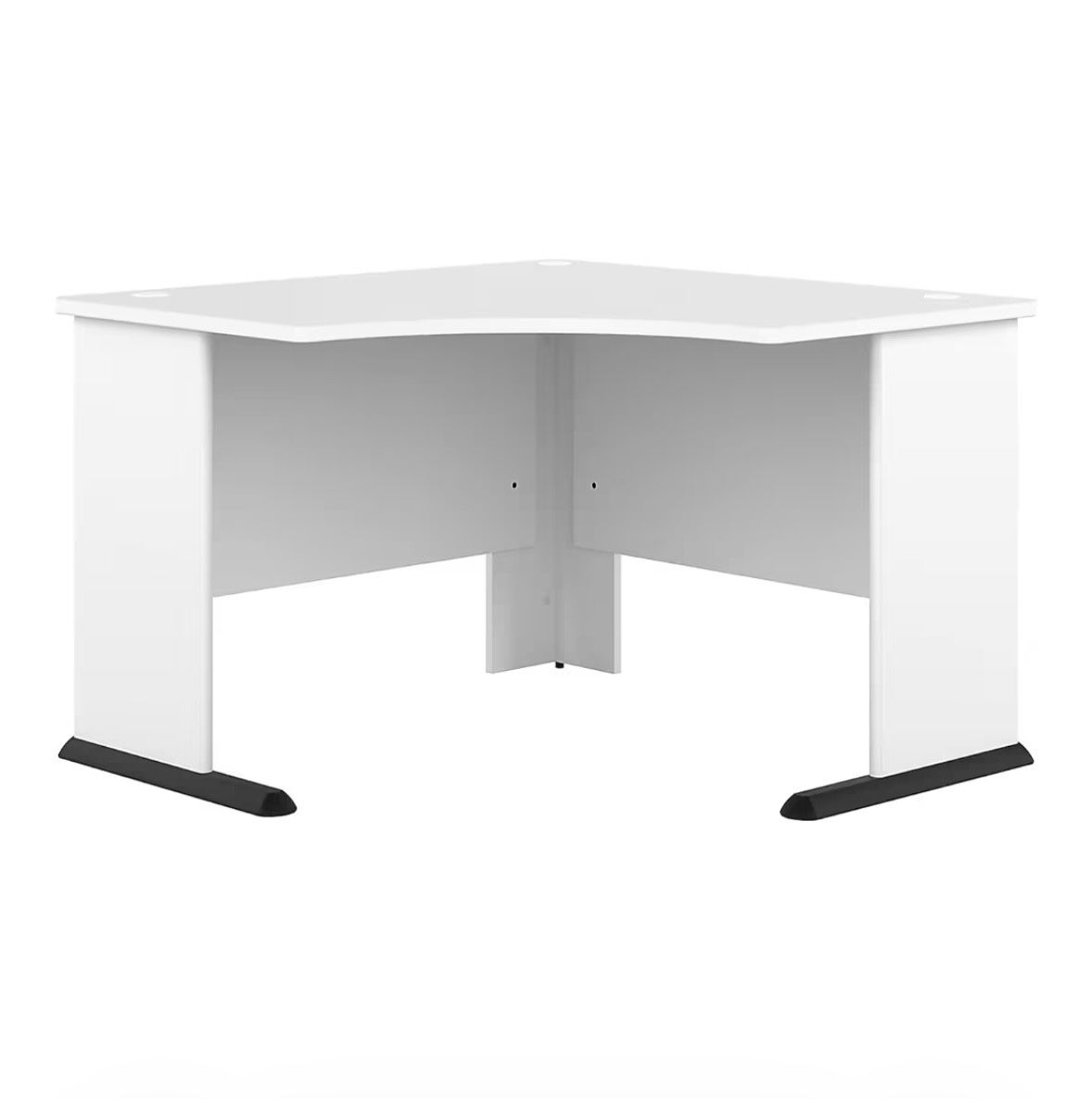 Bush Business Furniture Studio A 48W Corner Computer Desk in White, Commercial-Grade Gaming and Work Table for Home or Professional Office
