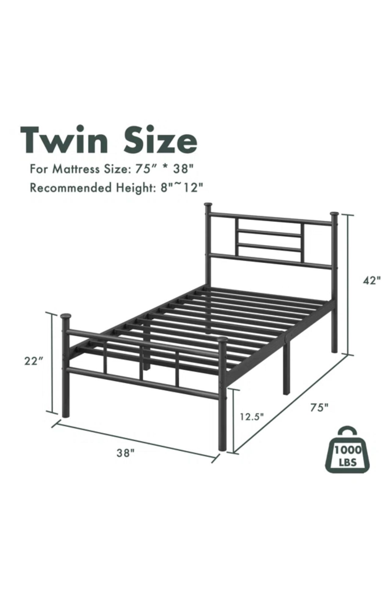 Two Twin Beds, With Mattresses. $100 Each Set  OBO