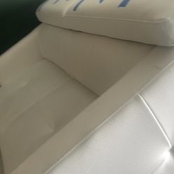 White Couches With Table 