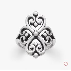 James Avery Adorned Hearts silver Ring size 6