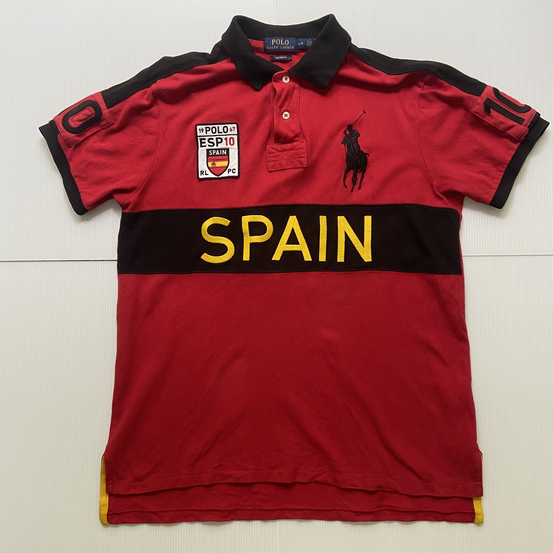 Ralph Lauren #10 Custom Fit Spain Golf Polo Shirt Size L