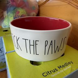 2) Rae Dunn Dog/Cat Food Bowls Both For. 