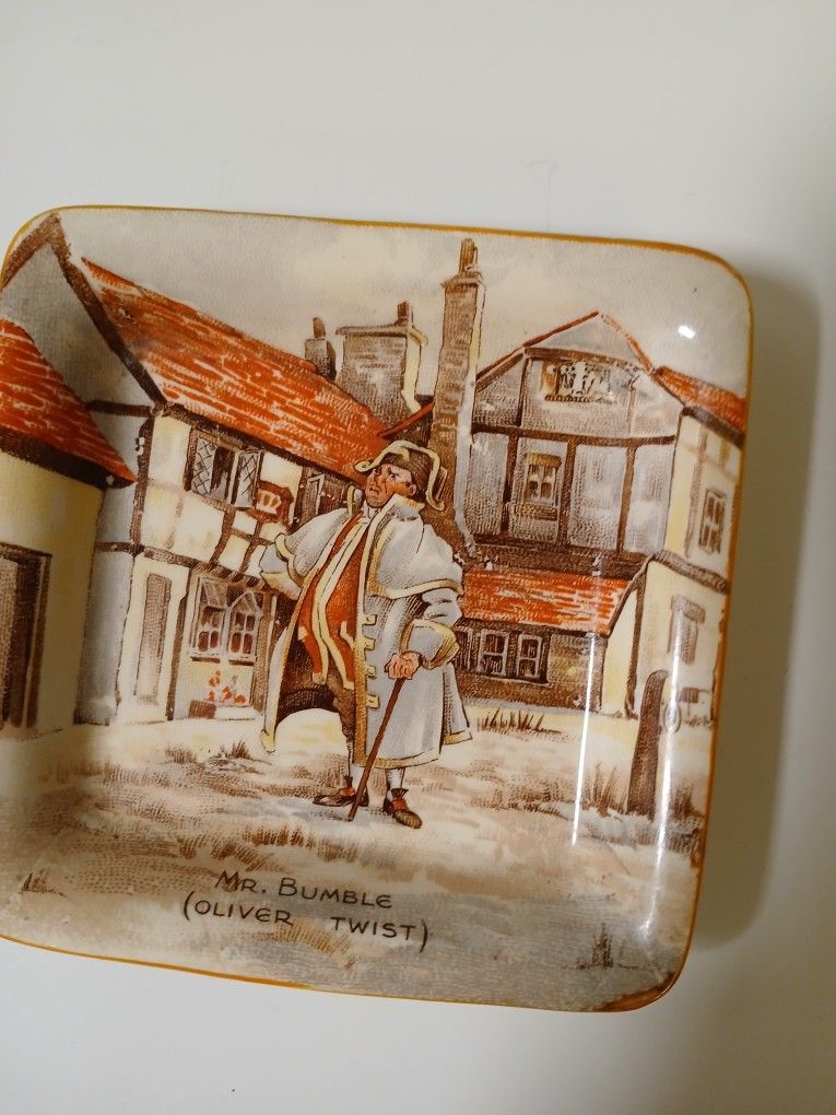 Vintage Trinket Tray Mr. Bumble Oliver Twist
