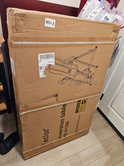 Teclor inversion table with massage and heat function for back pain relief heavy duty in box