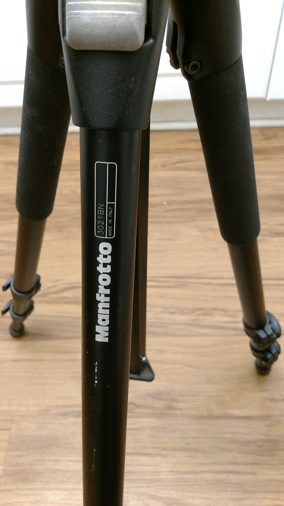 Bogen Manfrotto 3021BN Tripod 3 to 6 ft with Manfrotto 394 Low Profile Quick Release Adapter