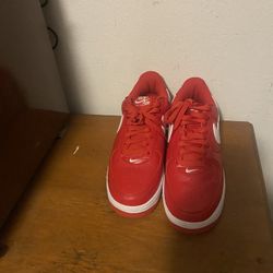 New Nike Air Force 1 Low Retro QS Shoes University Red White SIZE 10