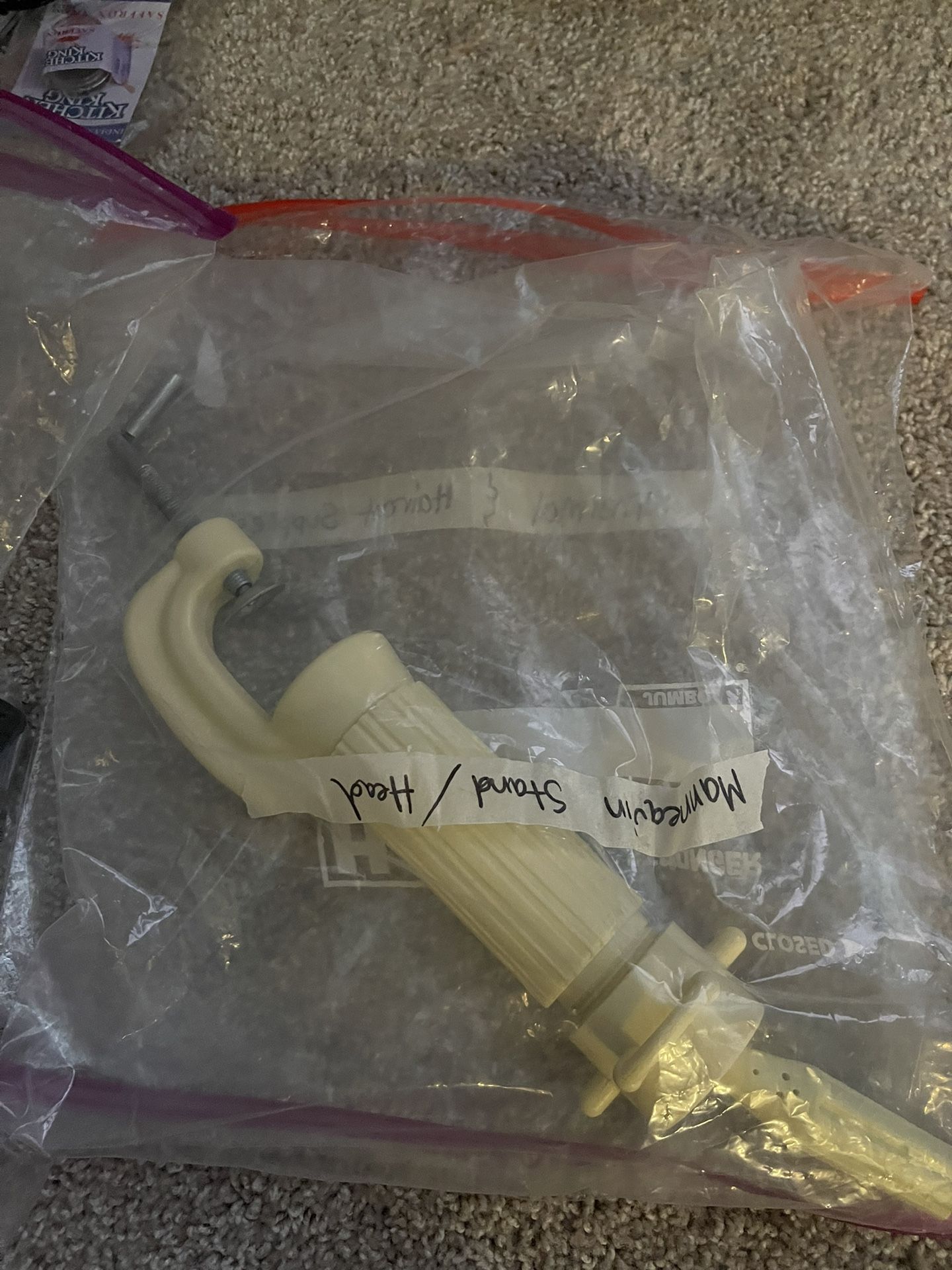 Mannequin Stand And Hairstylist Brush And Permrod Clips