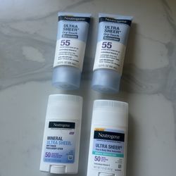 Neutrogena SPF 50/55 Sunscreen Combo – New – 4-Pack Bundle