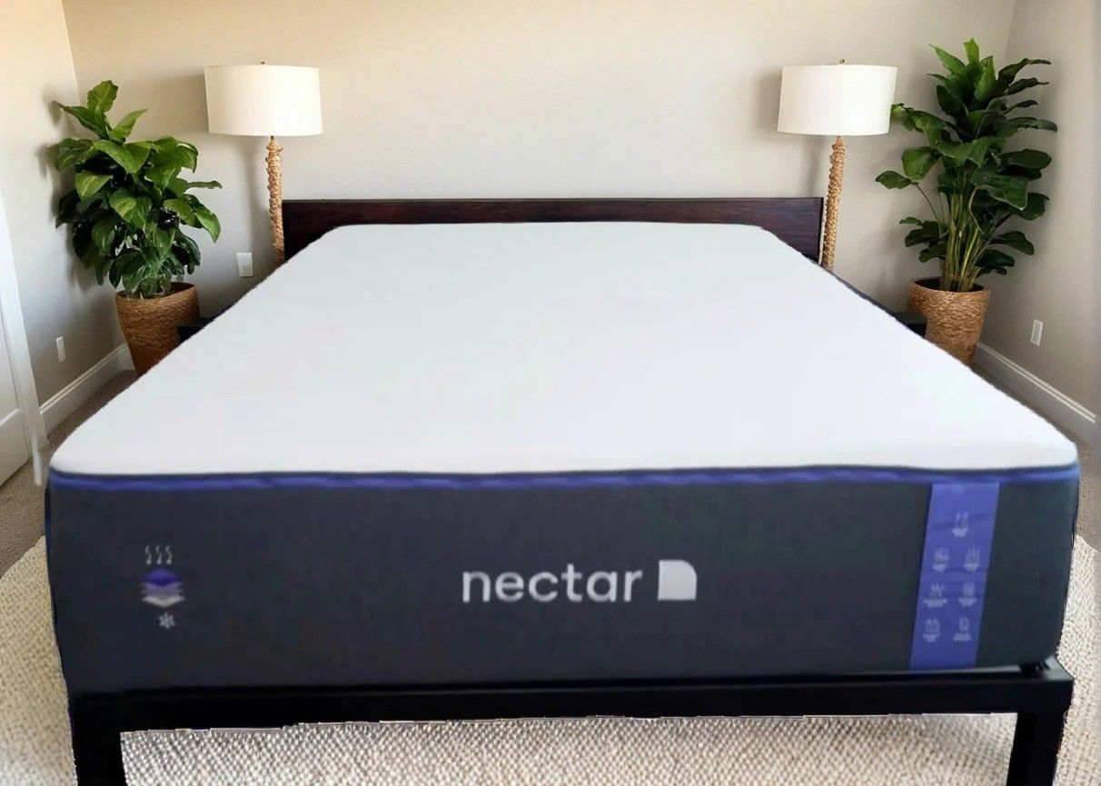 Newer Queen Nectar Premier 13" Gel Memory Foam Mattress with Zinus Smart Bed Frame
