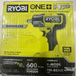 18V Brushless 4 Mode 1/2 Impact Wrench 