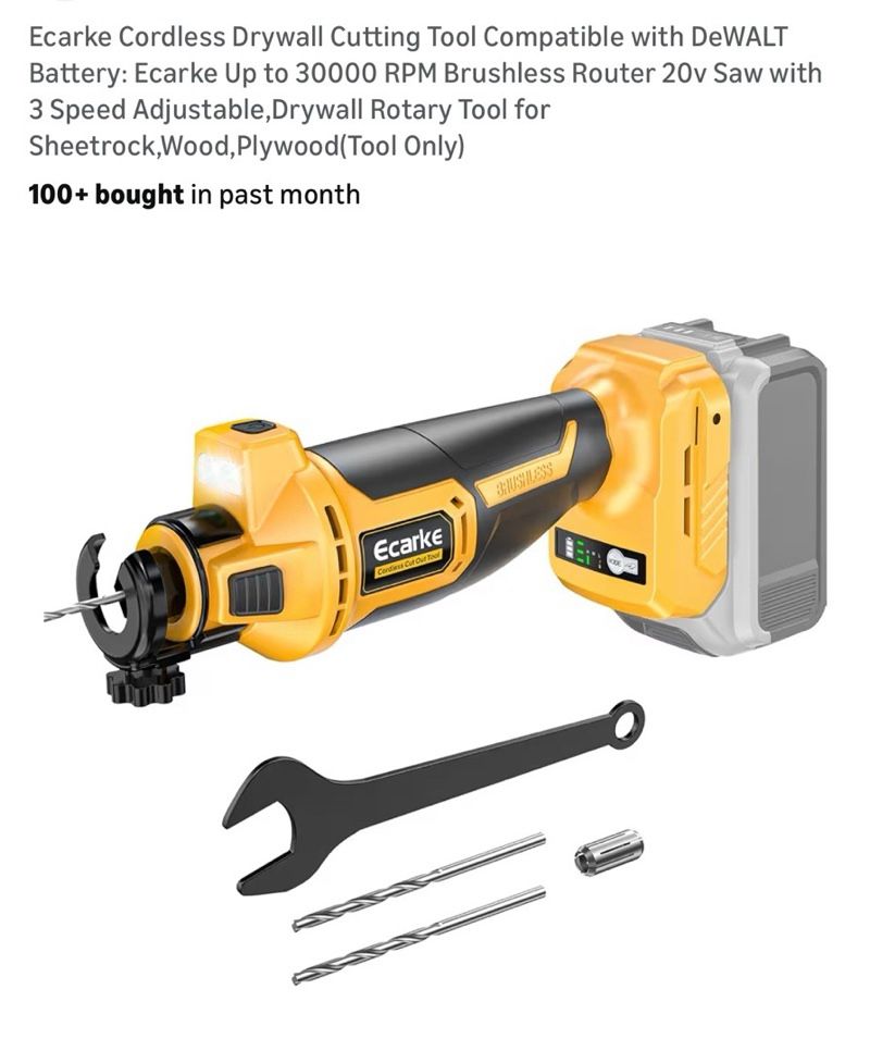 Ecarke Cordless Drywall Cutting Tool Compatible with DeWALT Battery: Ecarke Up to 30000 