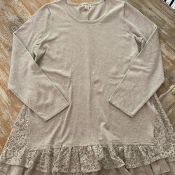 Boho Lace And Ruffle Sweater 