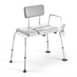 Tub Transfer Bench for Bathtub, 500 lbs Weight Capacity Heavy Duty Shower Chair with Arm and Backrest, Height Adjustable Bathroom Shower Bench Bath Se
