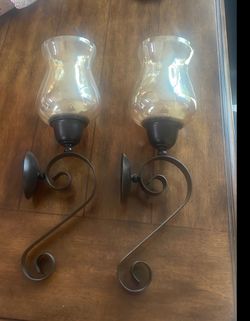 Large glass wall candle holders