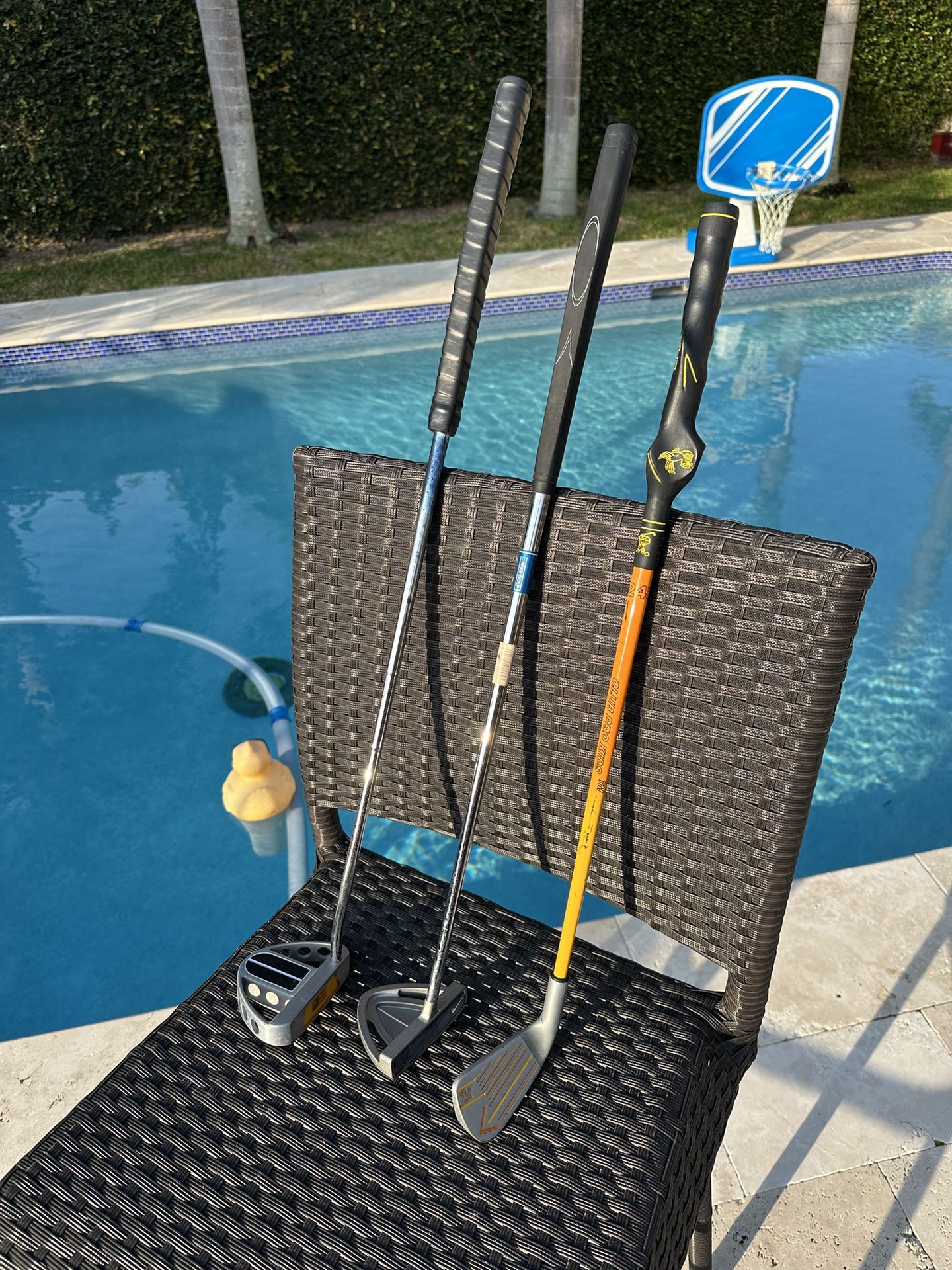 Kids Golf Club Starter Set - Two Putters & Swing Trainer (+ 3 Free Golf Gloves)