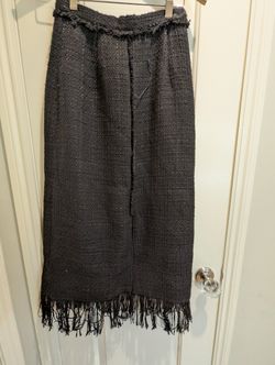 Ray BEAMS Japan Black Tweed Fringe Skirt - JP Size 0