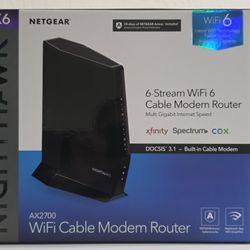 Netgear Nighthawk AX2700 (CAX30 / CAX30S) WiFi 6 Cable Modem Router Combo - Like New / Open Box
