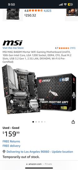 MSI B460 motherboard