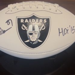 Oakland Raiders Tim Brown signed football with HOF in description