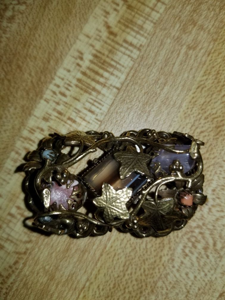 Vintage Brooch with Semi Precious Stones