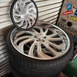 24 Inch Amani Forged Rims And Steering Wheel 
