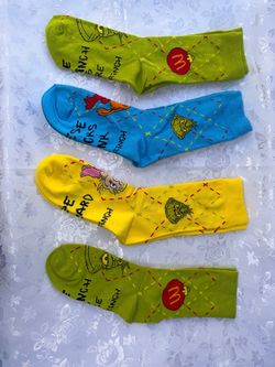 The Grinch Novelty Socks – 4 Pairs $15 for all or $5 each.