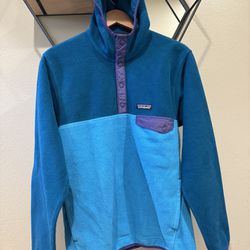 Patagonia Synchilla Hoodie Hooded Snap-T Fleece Jacket Blue Purple Men’s Size M Medium 
