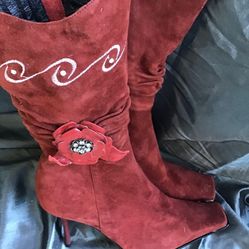 Red Suede Puss & Boots 