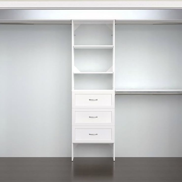 Still In The Box ClosetMaid SuiteSymphony Closet Organizer with Shelves, 3 Drawers, 25-Inch-Pure White