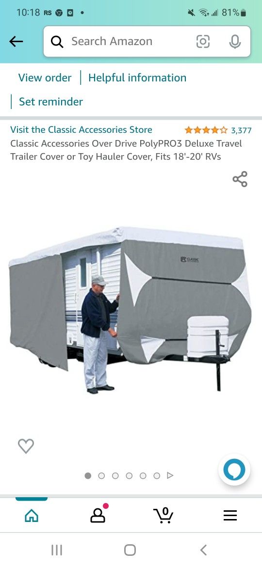 Trailer Cover 18-20 Foot Like New