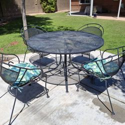 Mid Century Metal Outdoor Table And Chairs