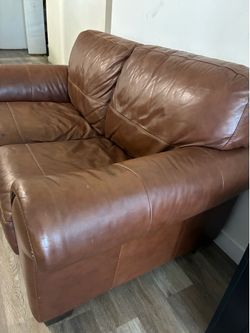 Leather loveseat