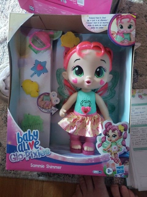 Baby Alive Glo Pixies Doll Sammie Shimmer Interactive 10.5-inch Brand New Toy