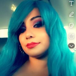 $25  BEAUTIFUL LONG BLUE WIG