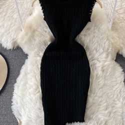 Iamdoyley boutique New Woman Design Twist Knitted body-con Dress Available in pink white and black  One size fits all when purchasing please choose co