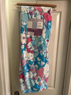 Hello Kitty And Friend Blue And Pink Blanket