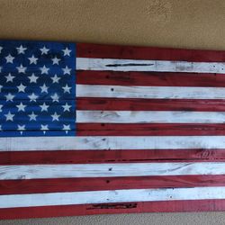 USA Wood Flag 