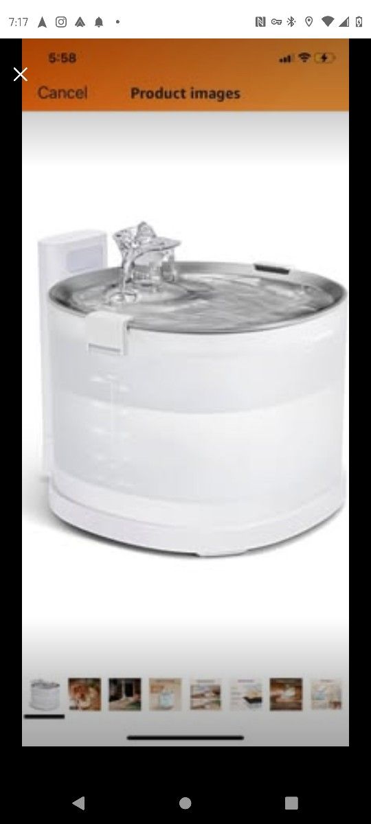 Cheerble Pumpless Cat Water Fountain, Wireless Pet Fountain Battery Operated, 2L/67oz E1+ Automatic