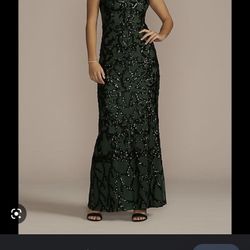 Green Sequin Prom Dress 