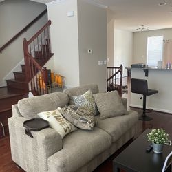 Tan Brown Beige Loveseat Couch Sofa