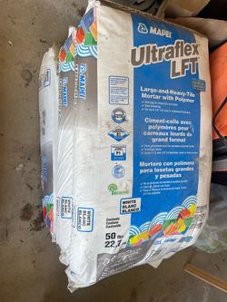 Mapei large floor thinset mortar.
