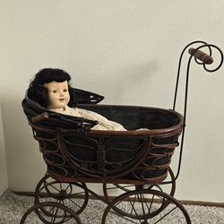 Antique Baby Doll Buggy Stroller