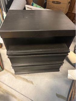 Black 2 Drawer Side Table